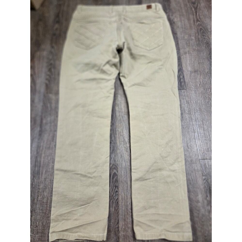 Stacy Adams Tan Pants Khakis Top-Stitch Straight Flat Front 32x30 (tag34x32) - Picture 7 of 10